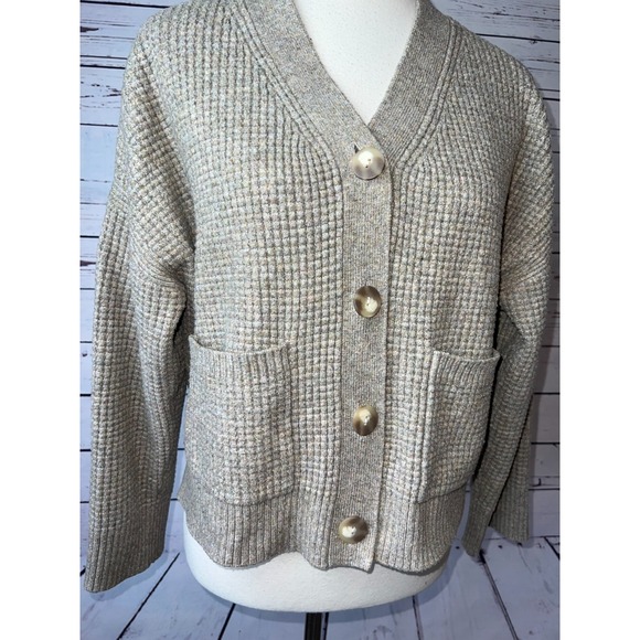 Abercrombie and Fitch Cardigan Sweater Chunky Medium Y2K Oversized Grandpa 90s - Picture 7 of 7